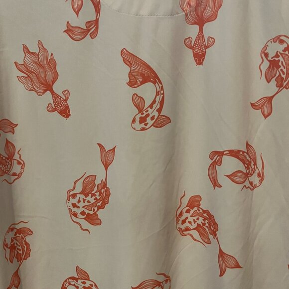 SWANNIES  CO KOI FISH MEN'S FINN PERFORMANCE POLO GOLF SHIRT - EUC - SIZE LARGE - Picture 6 of 10